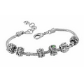 Ovations Acclaim Silver Plated Bracelet w/ 6 Bead Charms